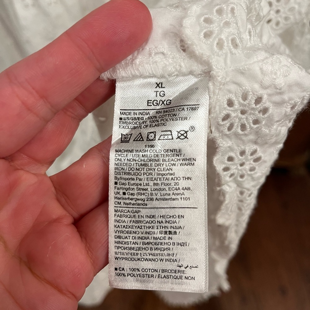 Gap × DÔEN White Cotton Eyelet Midi Dress Size XL Worn Once - Picture 8 of 11